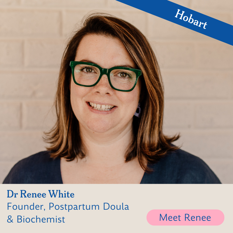 Dr Renee White founder of Fill Your Cup, postpartum doula, biochemist, hobart