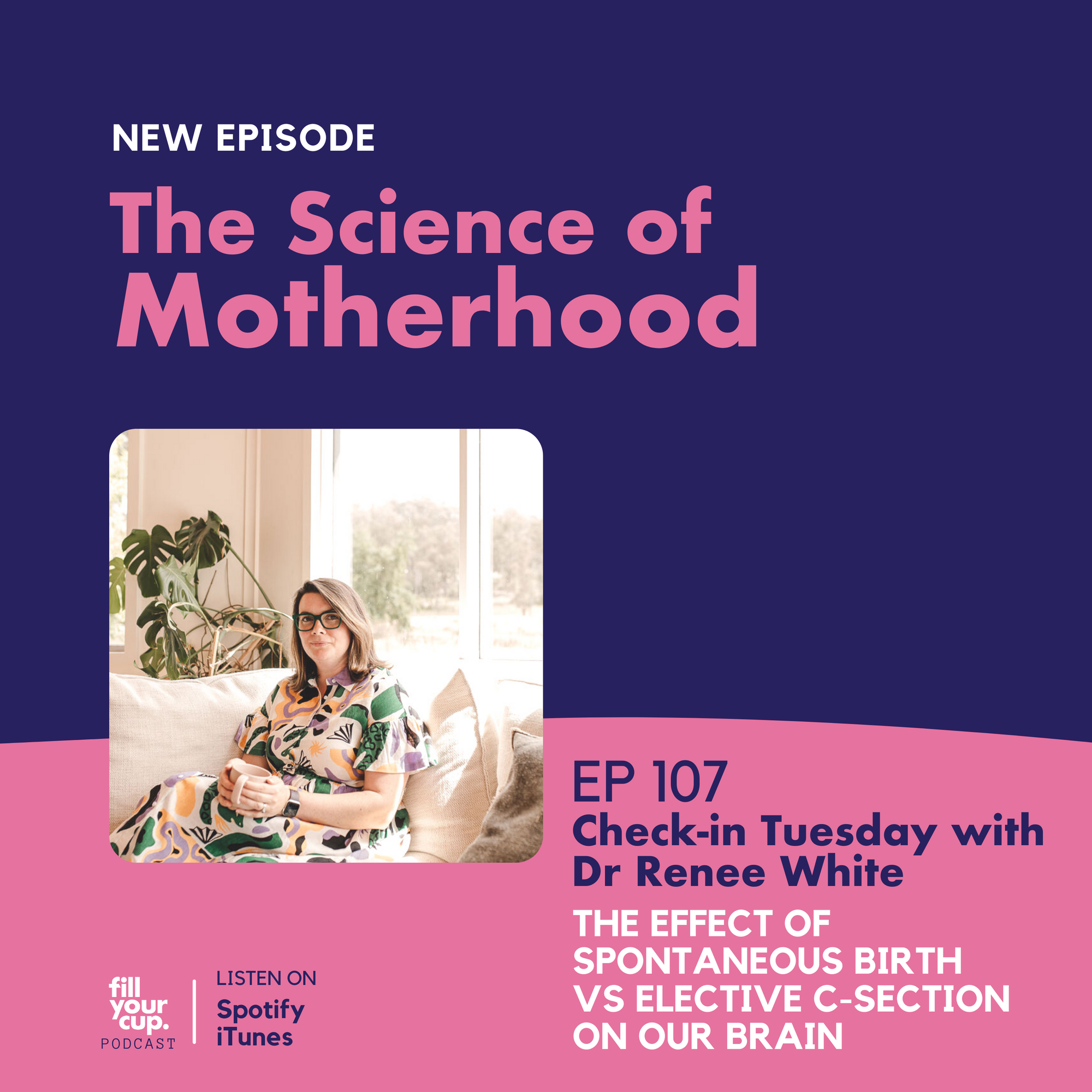 Ep 107. Check In Tuesday with Dr Renee White - The Effect of Spontaneous Birth vs Elective C-section on our Brain